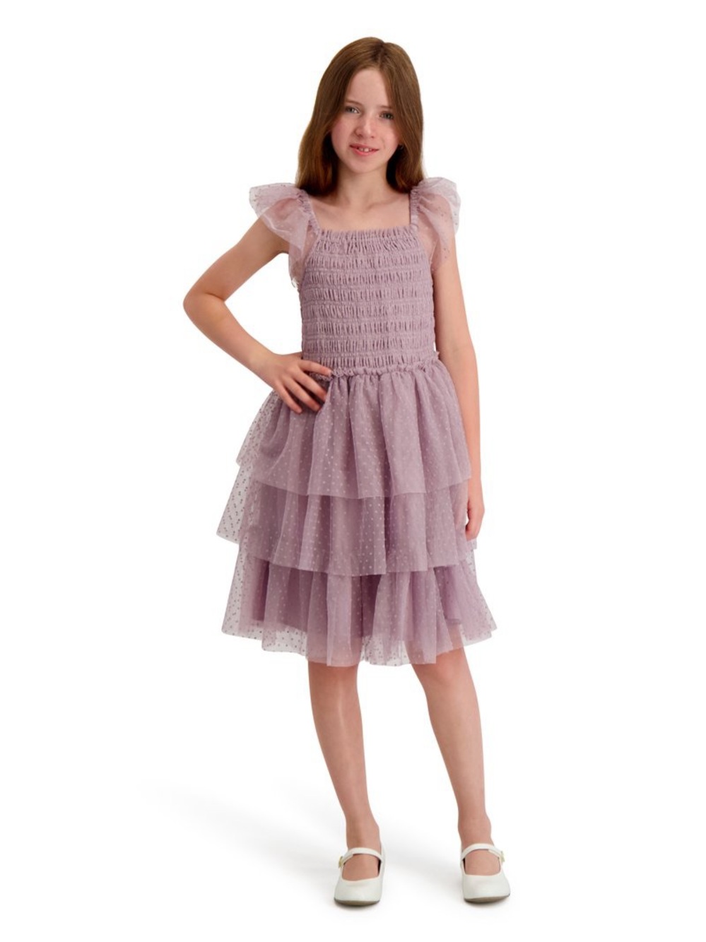 Girls Lilac Tiered Tulle Party Dress 👗